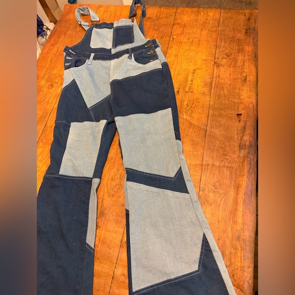Fashion Nova Women's Blue Patchwork Denim Overalls - Picture 4 of 11